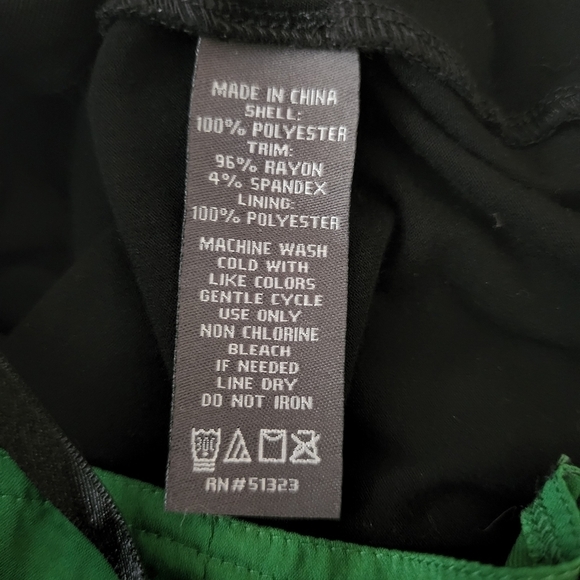 NWOT Vince Camuto Sleeveless Top Green Black Women's Large L Wrap Front Silky - Picture 5 of 5